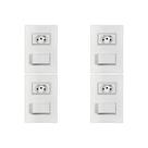Kit C/4 - Conjunto Ilumi Vivaz Branco Com Placa 1 Simples...