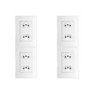 Kit C/4 - Conjunto Ilumi Vivaz Branco Com Placa 2 Tomadas... Kit C/4 - Conjunto Ilumi Vivaz Branco Com Placa 2 Tomadas...