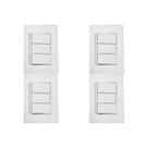 Kit C/4 - Conjunto Ilumi Vivaz Branco Com Placa 3 Simples...