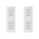 Kit C/4 - Conjunto Ilumi Vivaz Branco Com Placa 3 Tomadas...