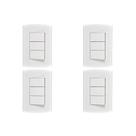 Kit C/4 - Conjunto Peesa Alfa 1507A 3 interruptores Simpl...