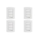 Kit C/4 - Conjunto Peesa Alfa 1507A 3 interruptores Simpl...