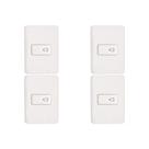 Kit C/4 - Conjunto Perlex Aros 4X2 Branco Com Placa(1Camp...