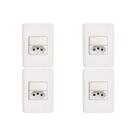 Kit C/4 - Conjunto Perlex Aros 4X2 Branco Com Placa(1Para...