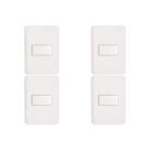 Kit C/4 - Conjunto Perlex Aros 4X2 Branco Com Placa(1Para...