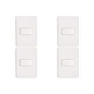 Kit C/4 - Conjunto Perlex Aros 4X2 Branco Com Placa(1Simp...