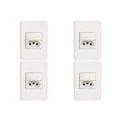 Kit C/4 - Conjunto Perlex Aros 4X2 Branco Com Placa(1Simp...