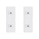 Kit C/4 - Conjunto Perlex Aros 4X2 Branco Com Placa(1Toma...