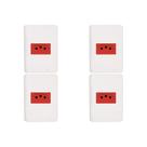 Kit C/4 - Conjunto Perlex Aros 4X2 Branco Com Placa(1Toma...