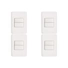 Kit C/4 - Conjunto Perlex Aros 4X2 Branco Com Placa(2Para...