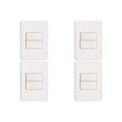 Kit C/4 - Conjunto Perlex Aros 4X2 Branco Com Placa(2Para...