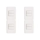 Kit C/4 - Conjunto Perlex Aros 4X2 Branco Com Placa(2Simp...