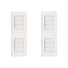 Kit C/4 - Conjunto Perlex Aros 4X2 Branco Com Placa(3Simp...