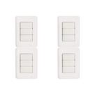 Kit C/4 - Conjunto Perlex Aros 4X2 Branco Com Placa(3Simp...