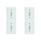 Kit C/4 - Conjunto Perlex''Branca''Com Placa(1Tomada 10A).