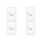 Kit C/4 - Conjunto Pial Pop 4X2 Branco Com Placa (1Simple...