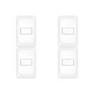 Kit C/4 - Conjunto Pial Pop 4X2 Branco Com Placa (1Tomada...