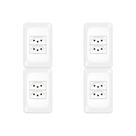 Kit C/4 - Conjunto Pial Pop 4X2 Branco Com Placa (2Tomada...