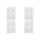 Kit C/4 - Conjunto Soprano Ilus 4X2 Branco Com Placa(1Sim... Kit C/4 - Conjunto Soprano Ilus 4X2 Branco Com Placa(1Sim...