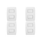 Kit C/4 - Conjunto Soprano Ilus 4X2 Branco Com Placa(1Sim...