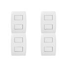 Kit C/4 - Conjunto Soprano Ilus 4X2 Branco Com Placa(2Sim... Kit C/4 - Conjunto Soprano Ilus 4X2 Branco Com Placa(2Sim...