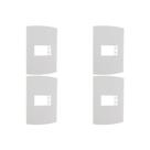 Kit C/4 - Espelho Placa Peesa Alfa P1502 4X2 1Modulo Branco
