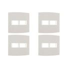 Kit C/4 - Espelho Placa Peesa Alfa P1522 4X4 2Modulo Branco