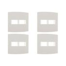 Kit C/4 - Espelho Placa Peesa Alfa P1522 4X4 2Modulo Branco