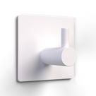 Kit C/ 4 Ganchos Cabide Parede Adesivo Quadrado Inox Cor: Branco