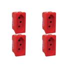 Kit C/4 - Modulo Pial Pop Vermelho 1 Tomada 20A Lg03020Vm