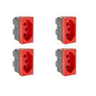 Kit C/4 - Modulo Pial Pop Vermelho 1 Tomada 2P+T. 20A. - ...