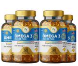 KIT C/4 Ômega 3 EPA DHA 120 Cápsulas SoftGel - Fits Life
