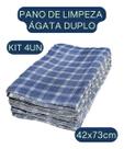 Kit C/ 4 Panos De Chão Xadrez Grande 100% Algodão 42x73cm