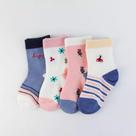 Kit c/ 4 Pares de Meia Algodão Infantil Cano Médio Menina Kit c/ 4 Pares de Meia Algodão Infantil Cano Médio Menina