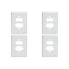 Kit C/4 - Placa Perlex Branca 4X2 (1 Saida+1Tomada) 23Pl2It