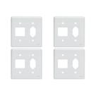 Kit C/4 - Placa Perlex Branca 4X4 (2 Saida+Tomada) 23Pl2/1T