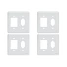 Kit C/4 - Placa Perlex Branca 4X4 (3 Saida+Tomada) 23Pl3/1T
