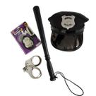 Kit C/4 Policial Chapéu Algema Met Cassetete Distintivo