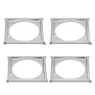Kit C/ 4 Porta Grelha Caixilho Ralo Click 10x10 Cromado Inox