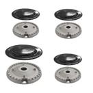 Kit C/ 4 Queimadores 4 Tampinhas P/ Fogao Brastemp Bfs4nabun