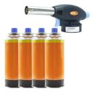 Kit C/4 Refil Gás Butano + 1 Maçarico Profissional Regulagem Gourmet Kit C/4 Refil Gás Butano + 1 Maçarico Profissional Regulagem Gourmet