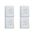 Kit C/4 - Sistema Perlex Branca (2 Tomadas 10/10A) 3011/11Br