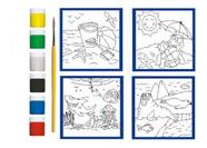Kit c/ 4 Tela Para Pintura 16x16cm c/ Guache Mar Cortiarte