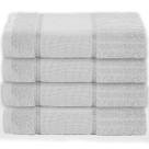 Kit C/ 4 Toalha de Banho Lavabo Algodão Alta Absorção Resistente Secagem Rápida Bordar Hotel