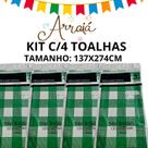 Kit c/4 Toalha Plástica Xadrez Festa Junina 137x274 verde Kit c/4 Toalha Plástica Xadrez Festa Junina 137x274 verde