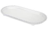 Kit C/ 4 Travessas Oval Rasa Acrílico 24 Cm Porção