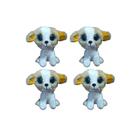 Kit C/4x Brinquedo de Pelúcia Cachorro Bege/Branco - Ty Rara