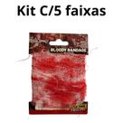 Kit C/5 Bandagem Sangue Faixa Bloody Bandage Decoração Zombie