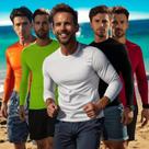 Kit c/5 Camisetas PROTEÇÃO SOLAR UV50+ Masculina ML Térmica Fitness Academia Corrida Praia 1026
