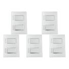 Kit C/5 - Conjunto Ilumi Vivaz Branco Com Placa 1 Simples...